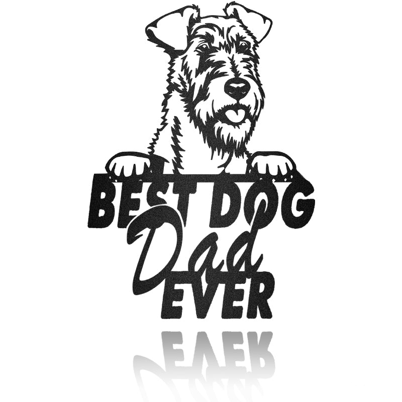 Best Dog Dad Irish Terrier Dog House Sign Metal Wall Art