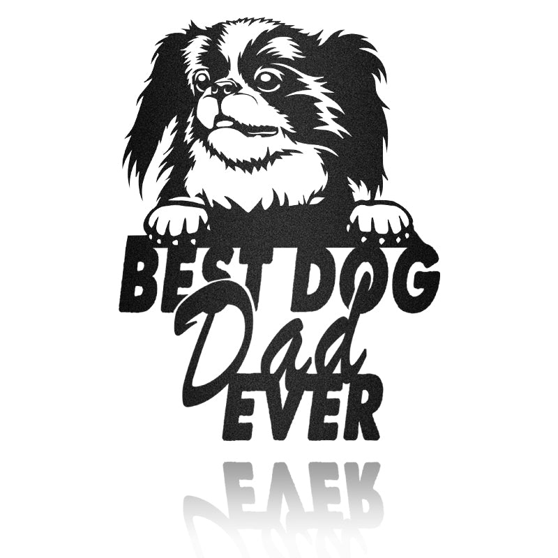 Best Dog Dad Japanese Chin Dog House Sign Metal Wall Art