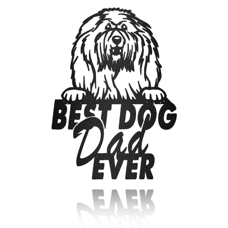 Best Dog Dad Komondor Dog House Sign Metal Wall Art