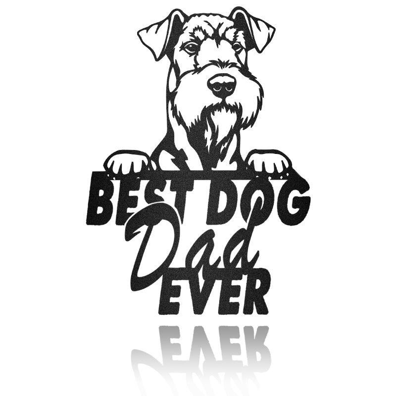 Best Dog Dad Lakeland Terrier Dog House Sign Metal Wall Art