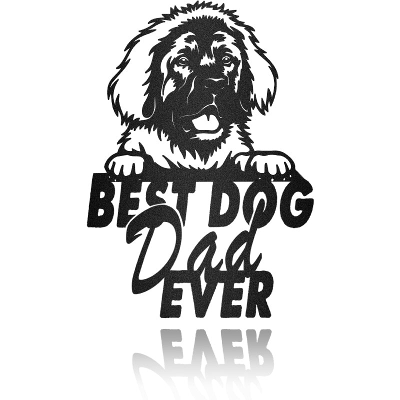 Best Dog Dad Leonberger Dog House Sign Metal Wall Art