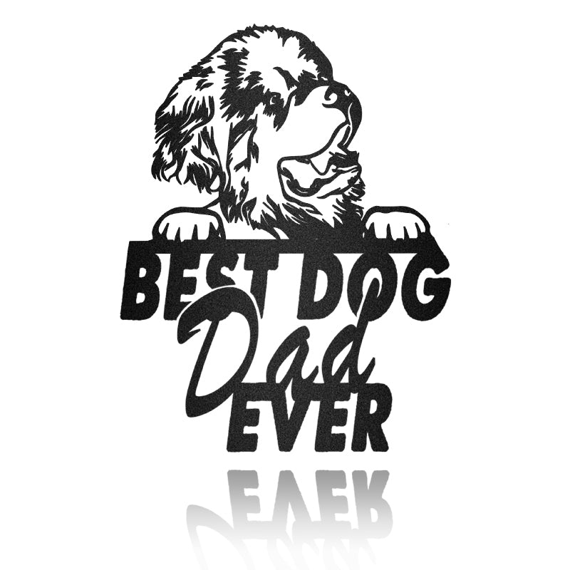 Best Dog Dad Newfoundland Dog House Sign Metal Wall Art