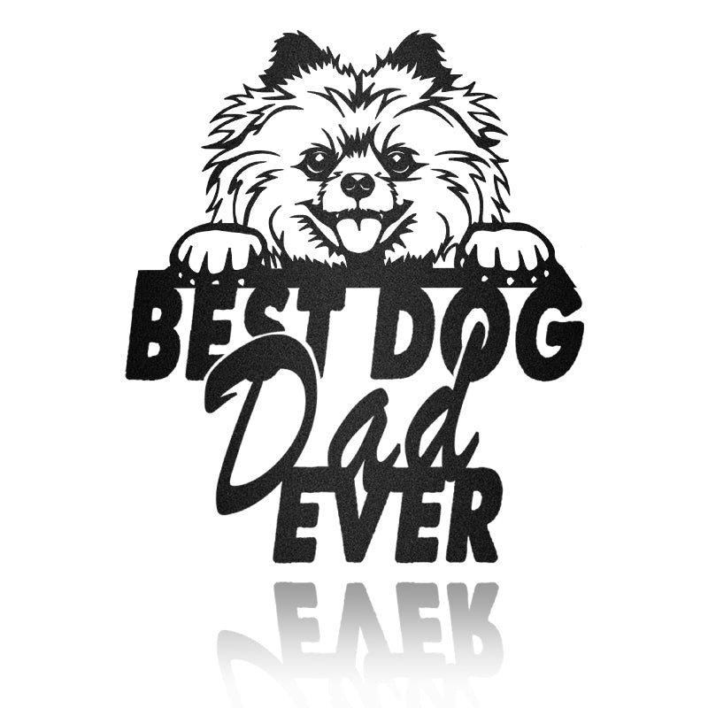 Best Dog Dad Pomeranian Dog House Sign Metal Wall Art