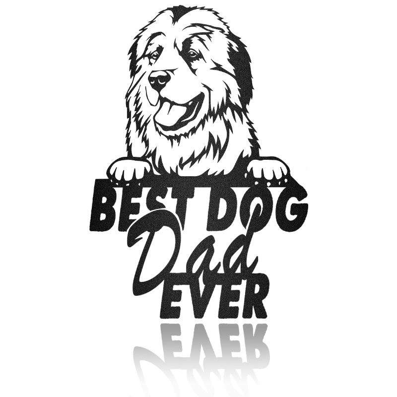Best Dog Dad Pyrenees Dog House Sign Metal Wall Art