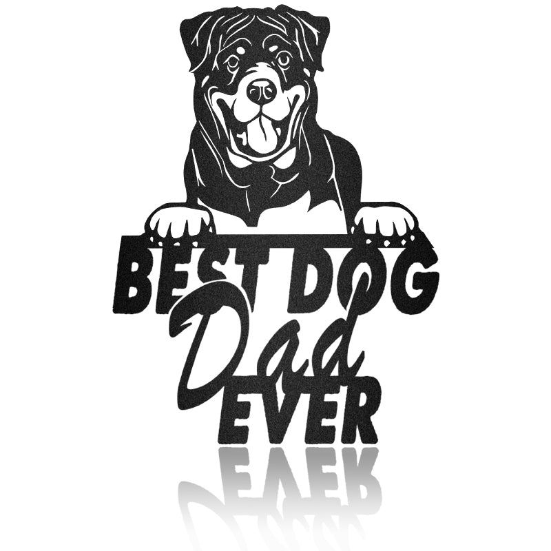 Best Dog Dad Rottweiler Dog House Sign Metal Wall Art