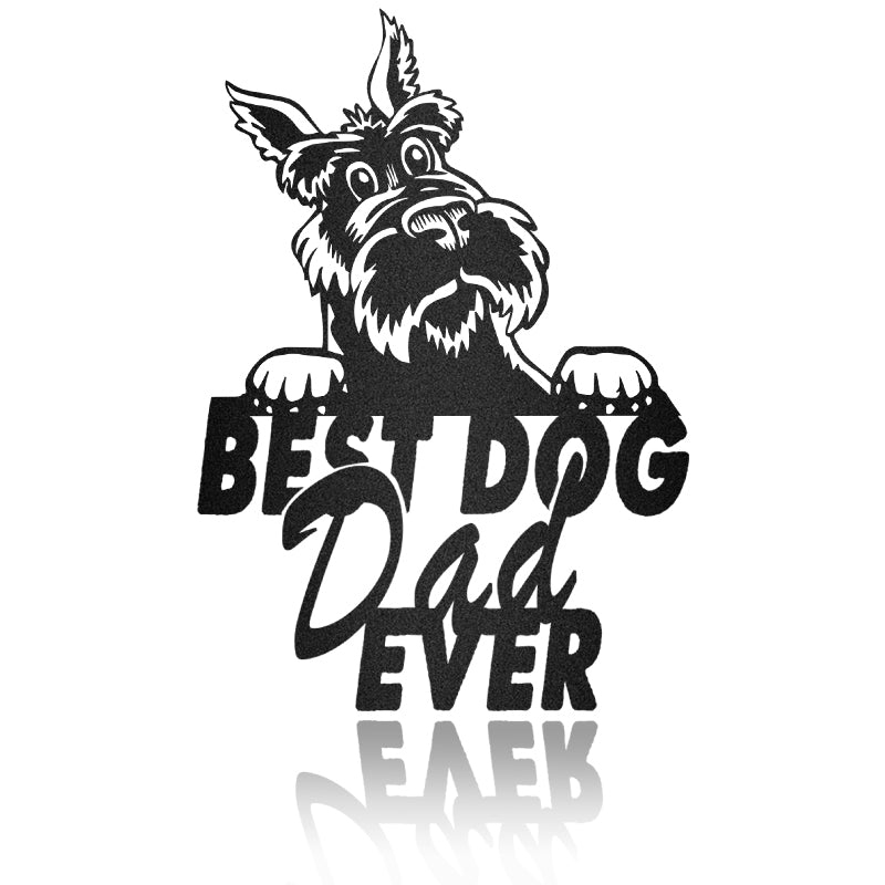 Best Dog Dad Scottish Terrier Dog House Sign Metal Wall Art