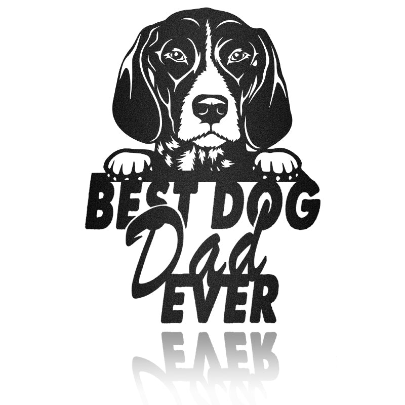 Best Dog Dad Shorthaired Pointe Dog House Sign Metal Wall Art