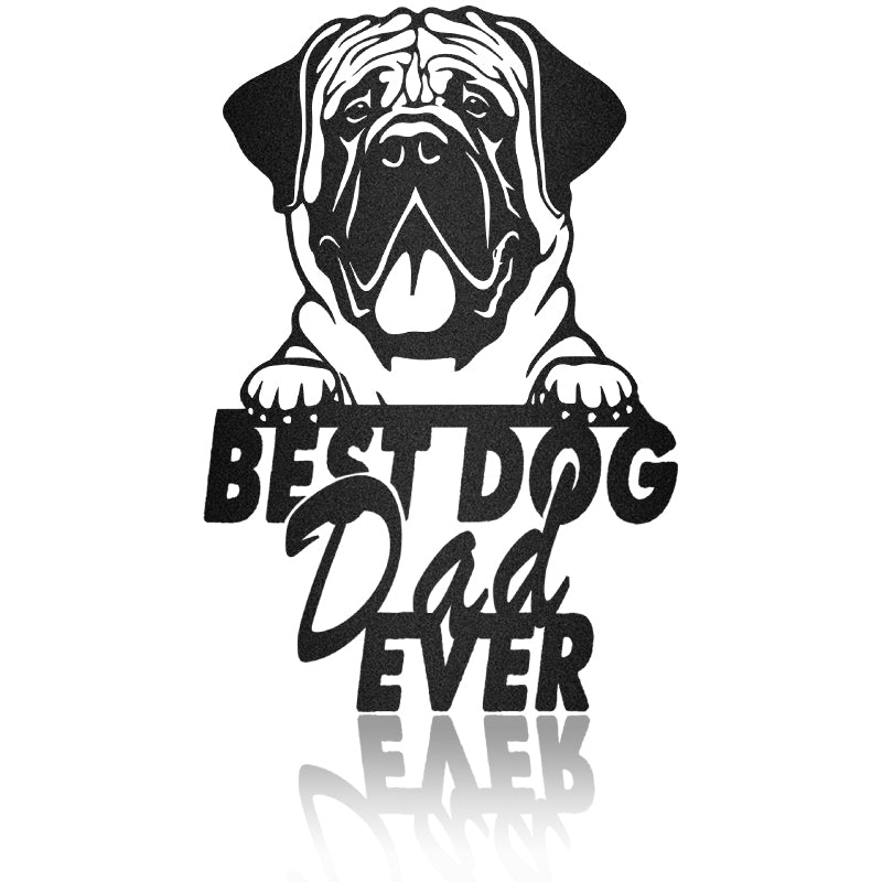 Best Dog Dad Spanish Mastiff Dog House Sign Metal Wall Art