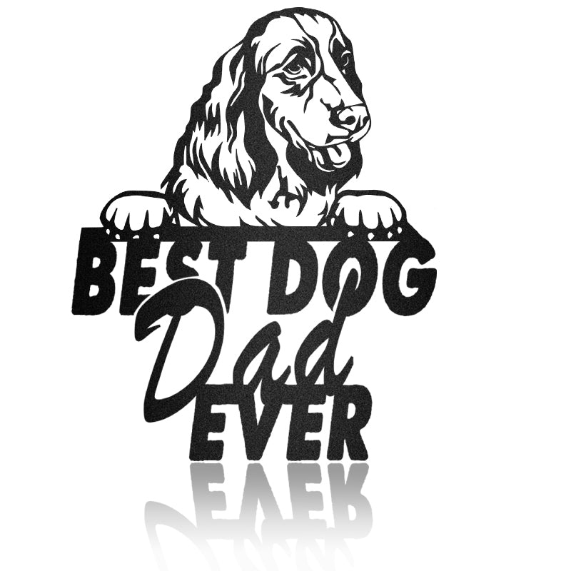 Best Dog Dad Springer Spaniel Dog House Sign Metal Wall Art