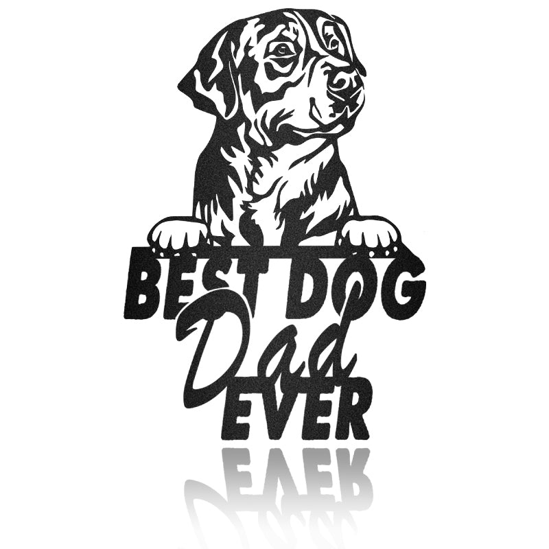 Best Dog Dad Swiss Mountain Dog House Sign Metal Wall Art
