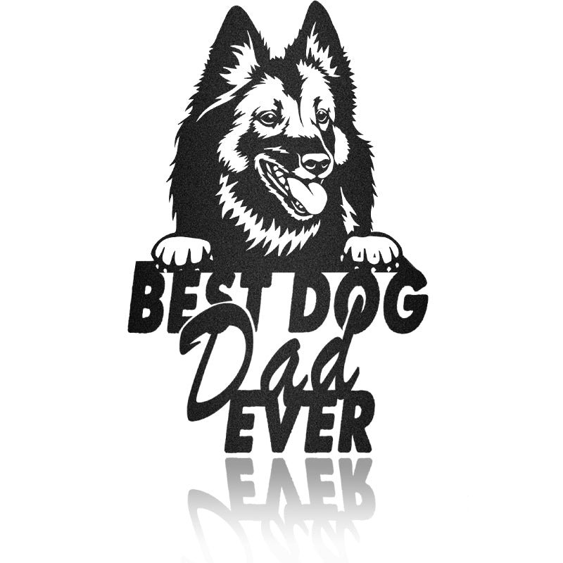 Best Dog Dad Tervuren Dog House Sign Metal Wall Art