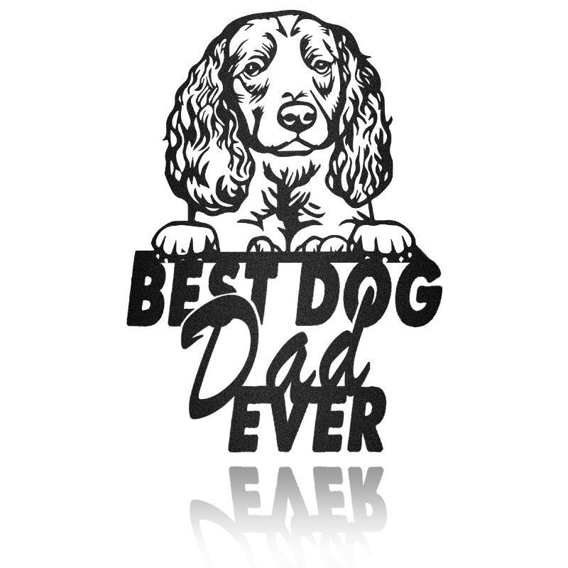 Best Dog Dad Water Spaniel Dog House Sign Metal Wall Art
