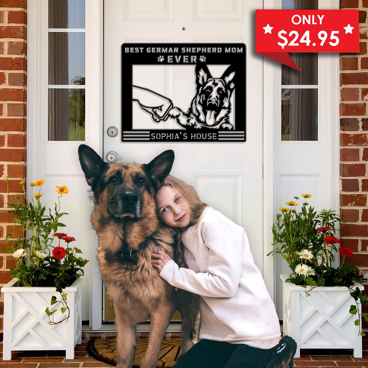 Best German Shepherd Mom Ever Dog House Sign Metal Wall Art