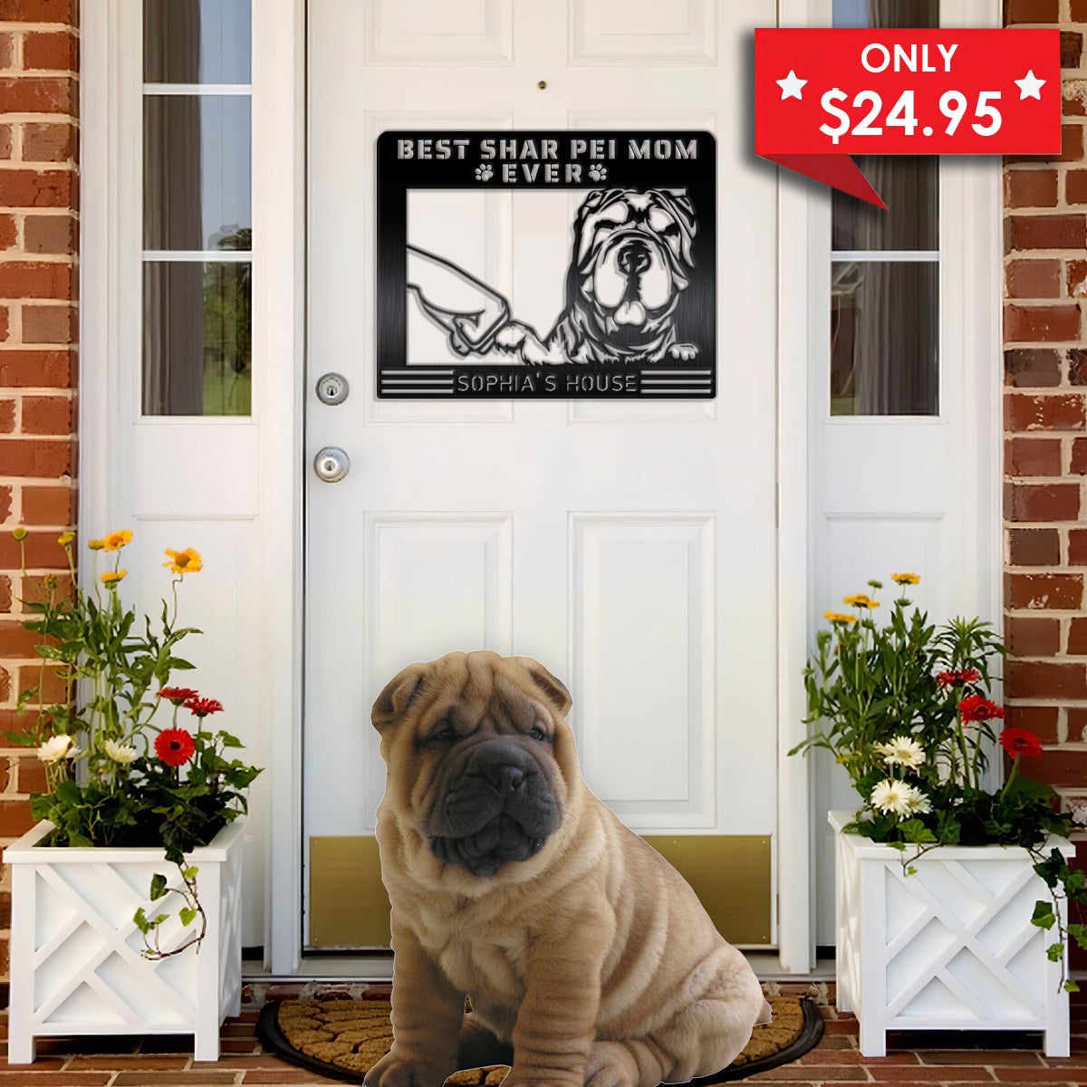 Best Sharpei Mom Ever Dog House Sign Metal Wall Art