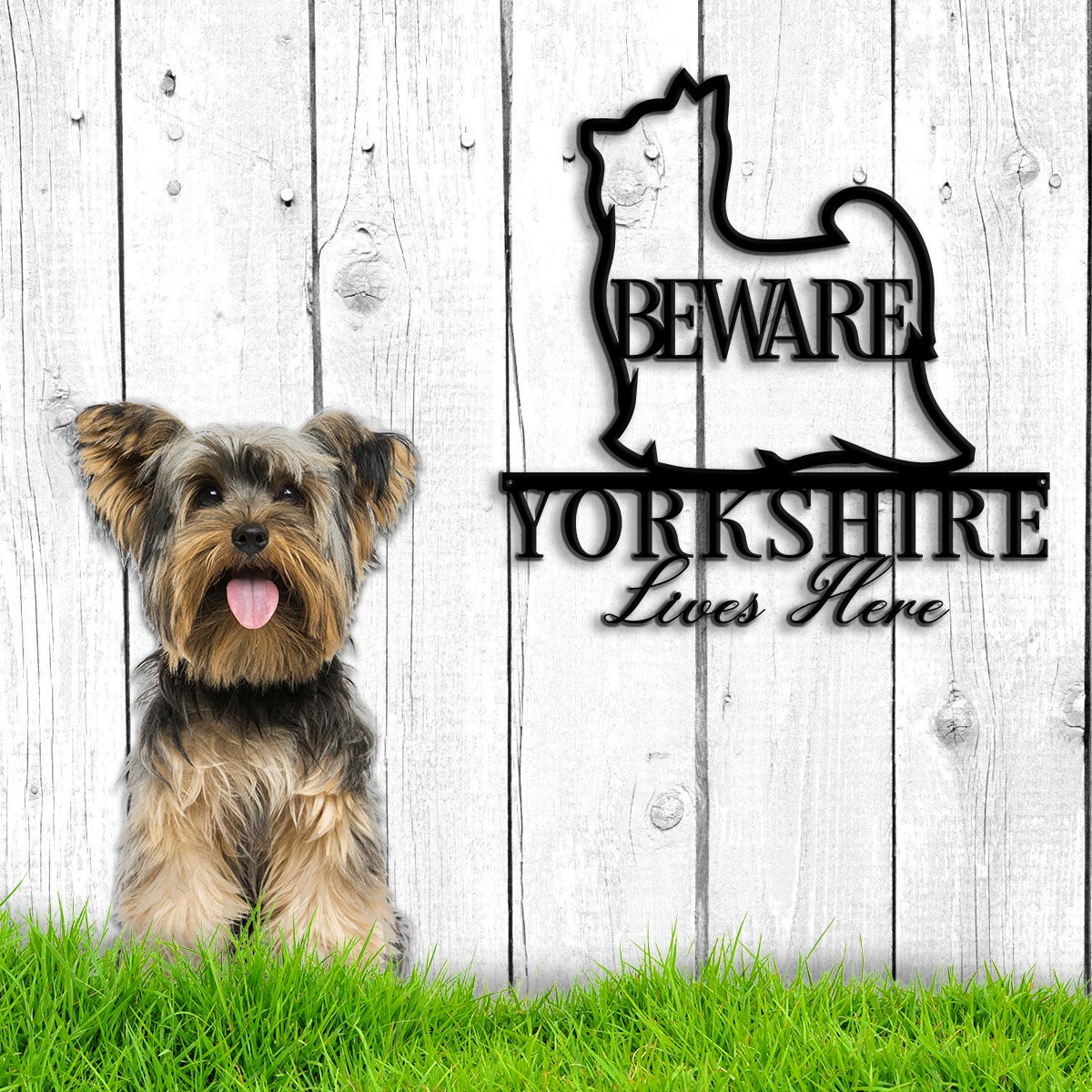 Beware Yorkshire Lives Here Metal Wall Art