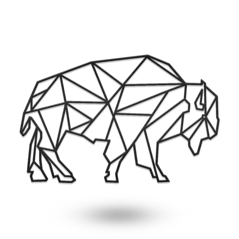 Bison Geometric Metal Wall Art