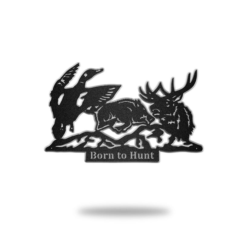 Customized Born To Hunt Metal Wall Art