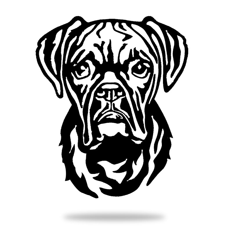 Boxer Dog Garden Art Sculpture Dog House Sign Metal Wall Art