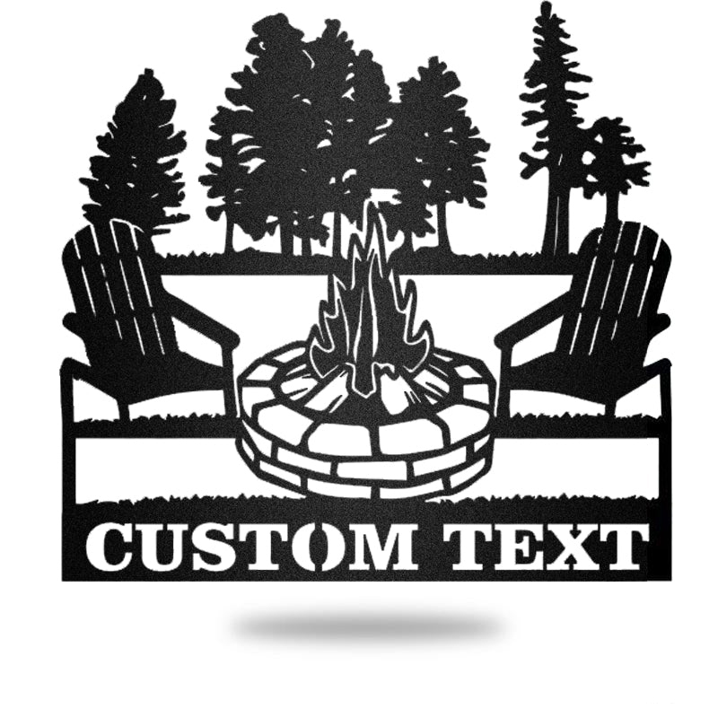 Campfire Lake Life Personalized Metal Wall Art Decor