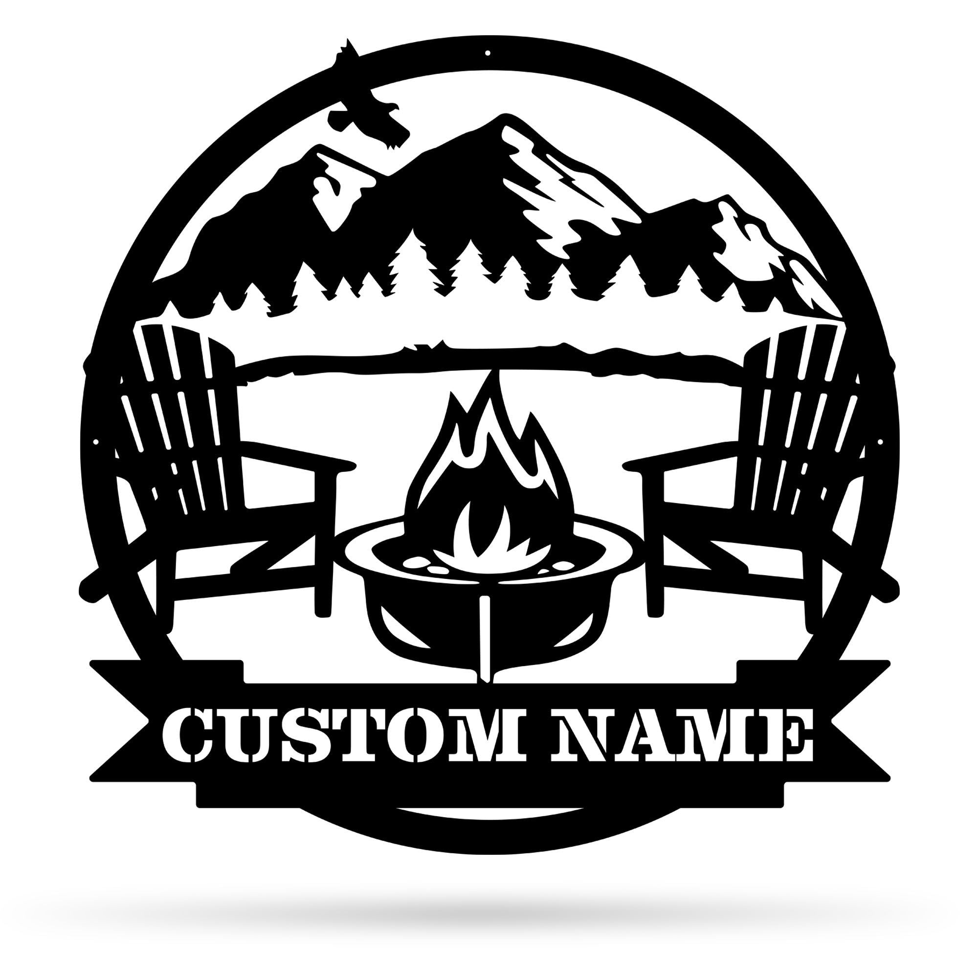Campfire Monogram Metal Wall Art