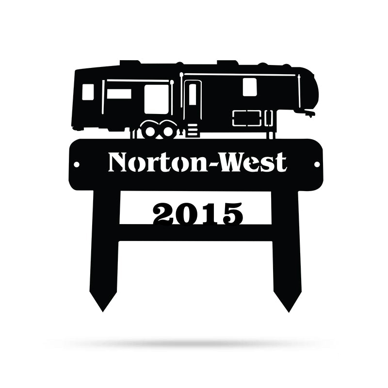 Camping Personalized Name Bus Camper Metal Wall Art