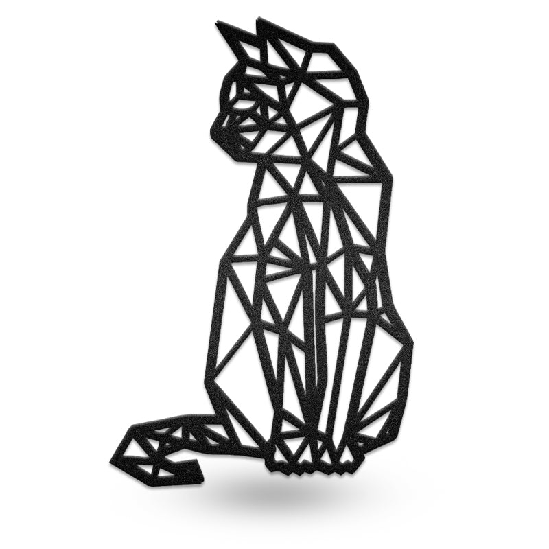 Cat Geometric Metal Wall Art
