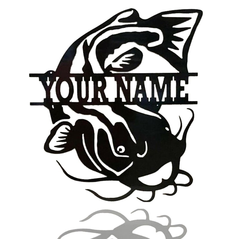 Catfish Custom Name Trout Name Sign Metal Wall Art