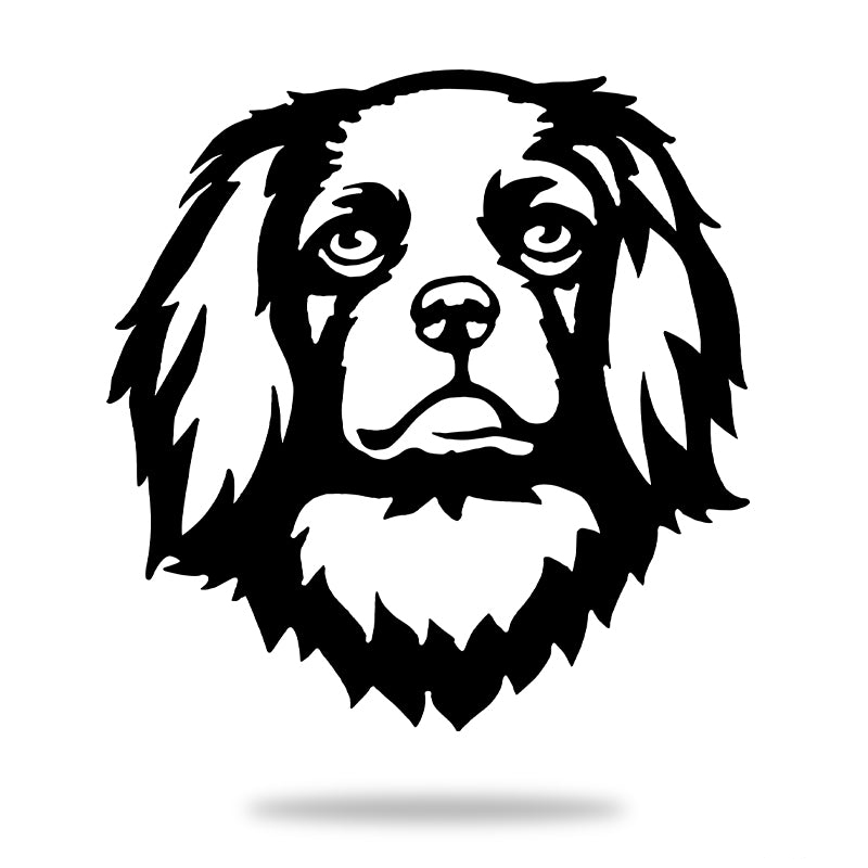 Cavalier King Charles Spaniel Dog Garden Art Sculpture Dog House Sign Metal Wall Art