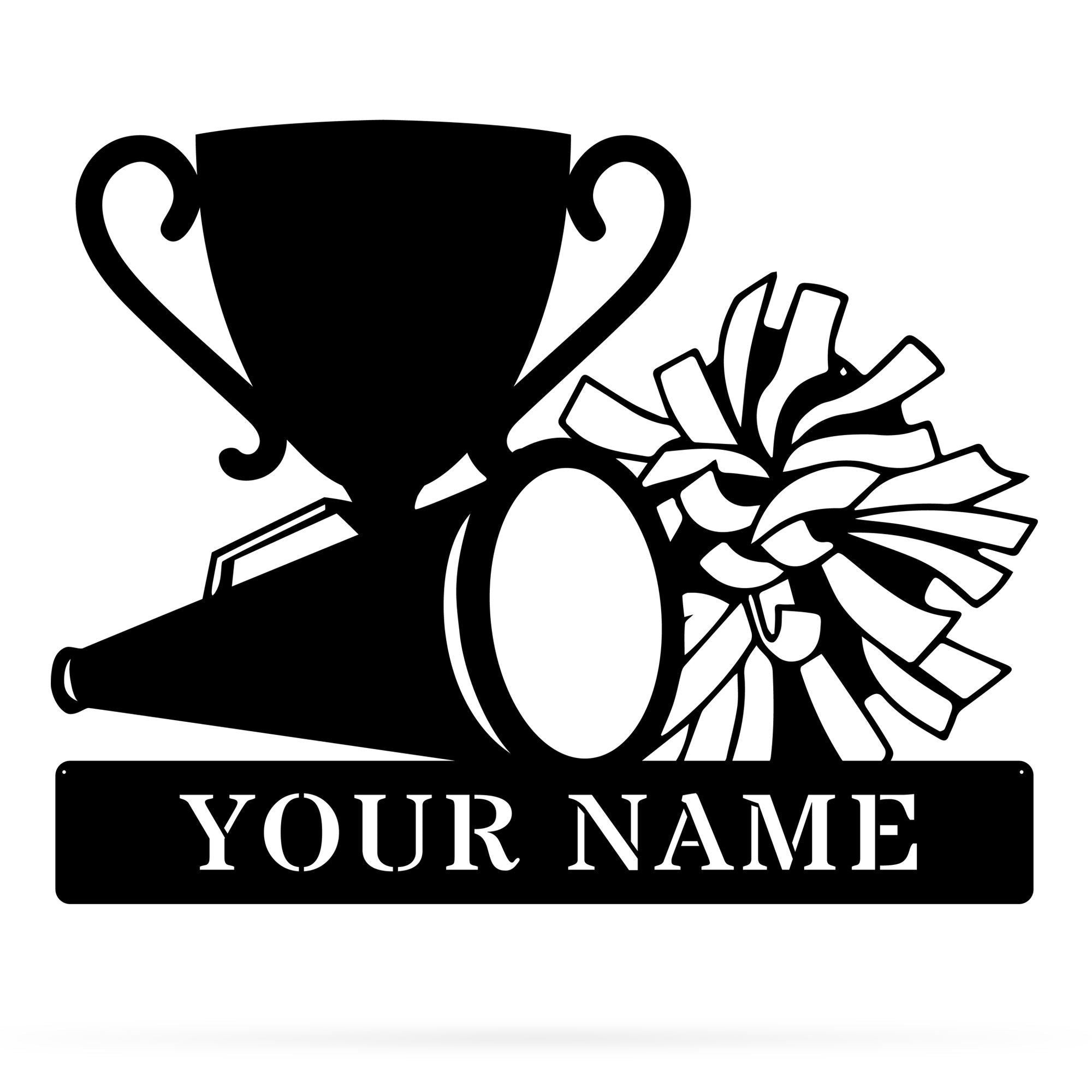 Cheer Monogram Metal Wall Art