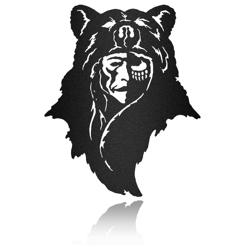 Chiefs Bear Head Native America Bear Metal Sign Metal Wall Art