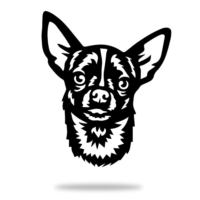 Chihuahua Dog Rustic Garden Art Sculpture Dog House Sign Metal Wall Art