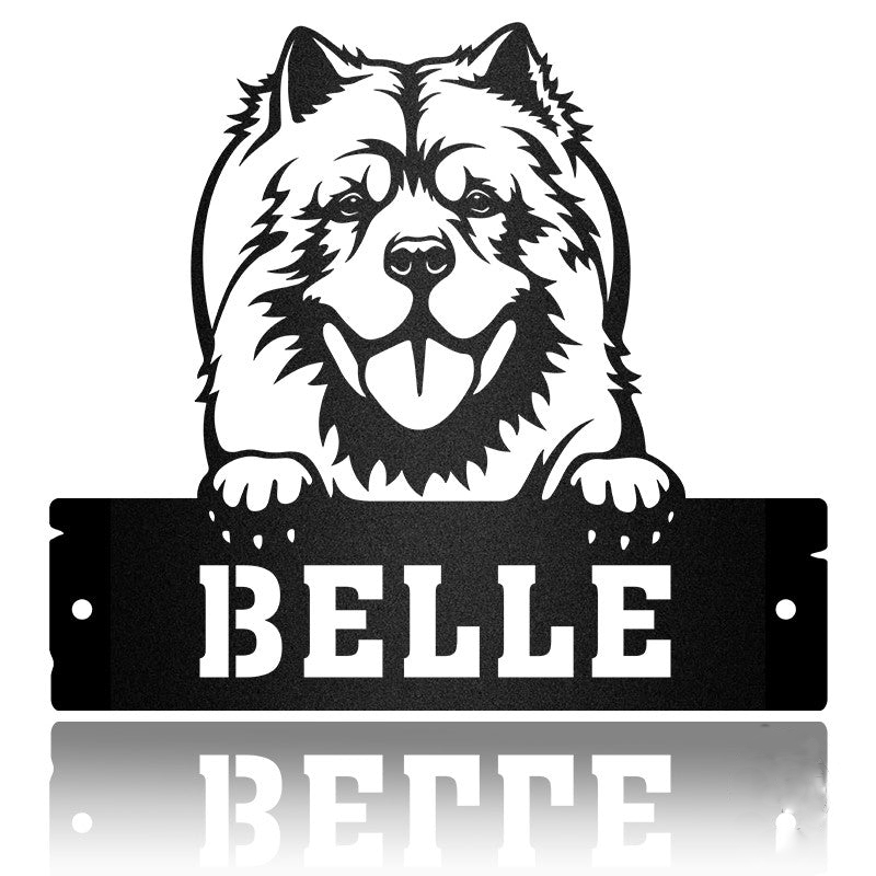 Chow Chow Monogram Dog House Sign Metal Wall Art