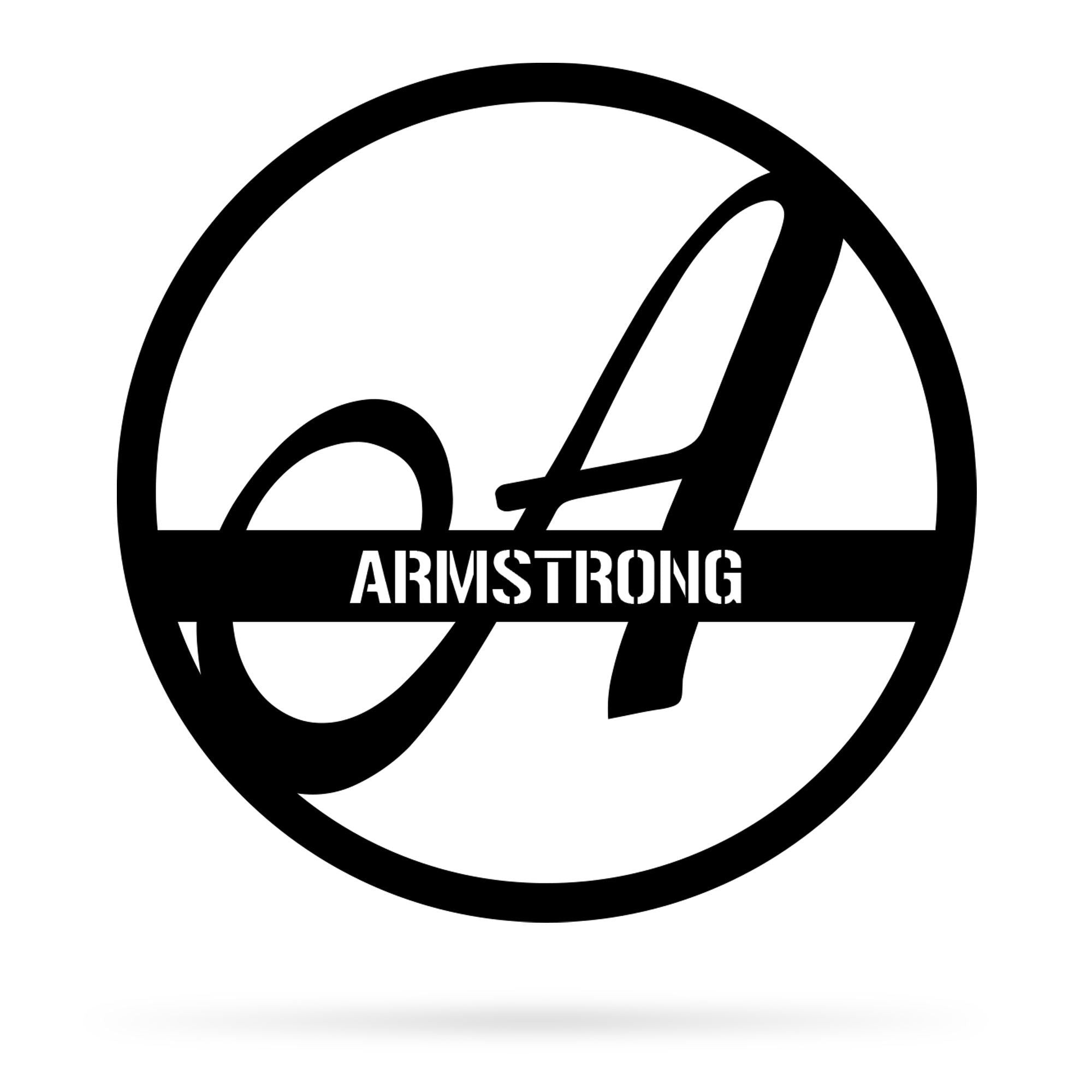 Circle Monogram Metal Wall Art