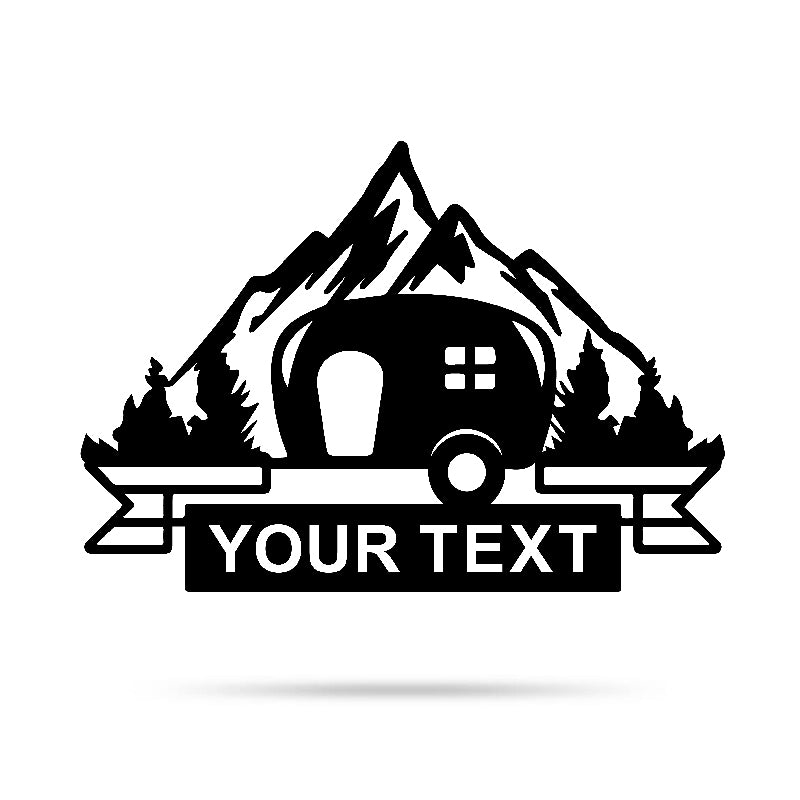 Custom Camper Sign Trailer Monogram Metal Wall Art