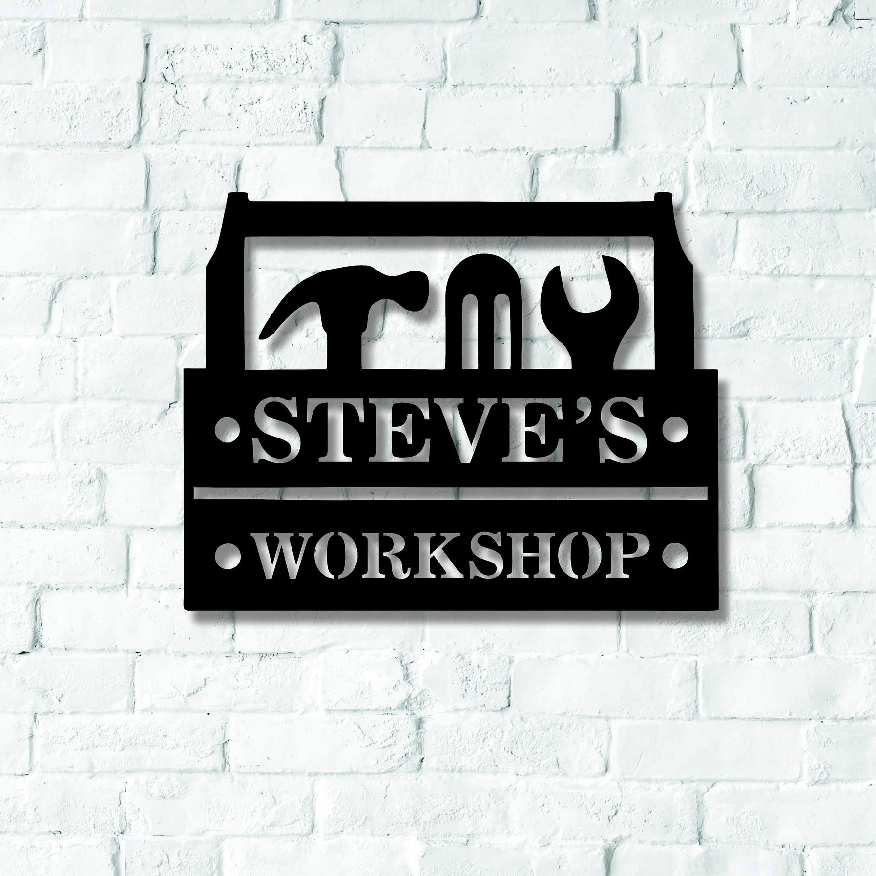 Custom Workshop Name Metal Wall Art