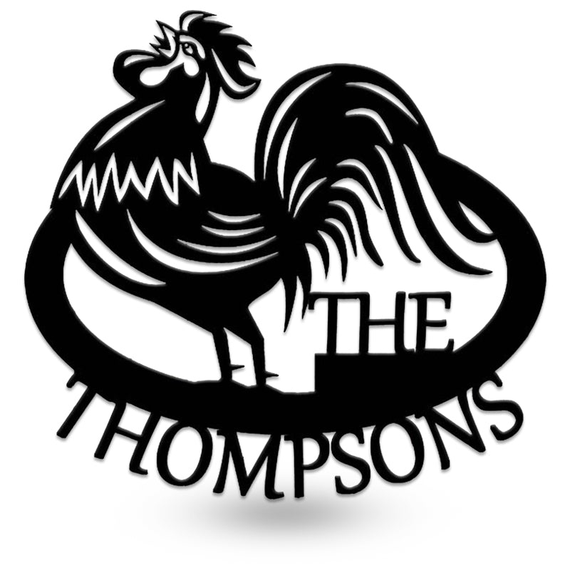 Customized Welcome Sign Rooster Farmhouse Metal Wall Art