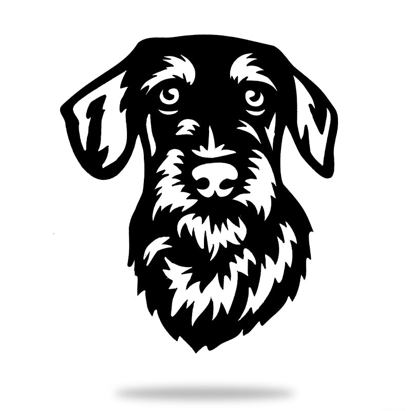 Dachshund Wire Haired Rustic Rusted Pet Garden Sculpture Sign Metal Wall Art