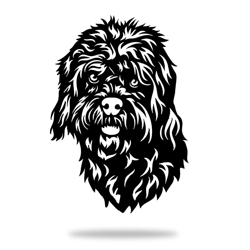 Dandie Dinmont Terrier Dog Rustic Garden Art Sculpture Dog House Sign Metal Wall Art