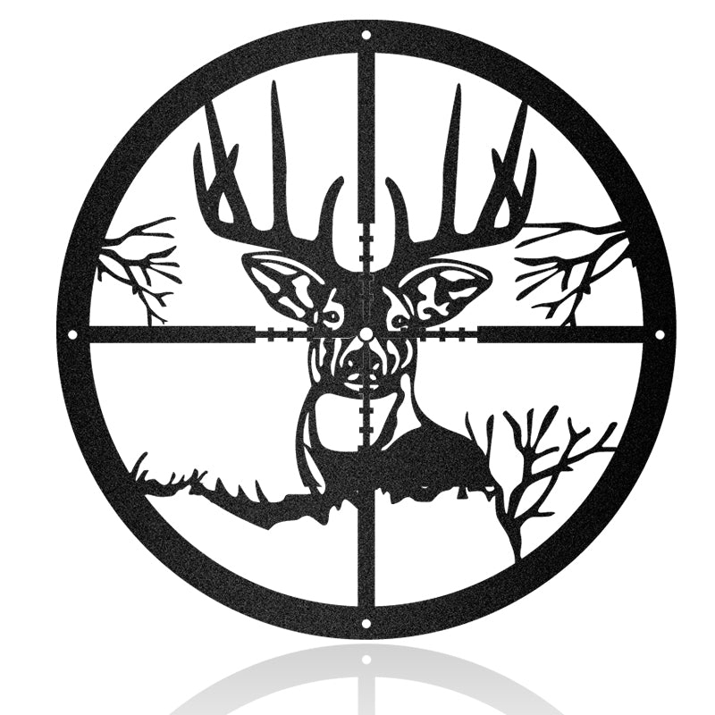 Deer Aiming Custom Metal Hunting Sign Metal Wall Art