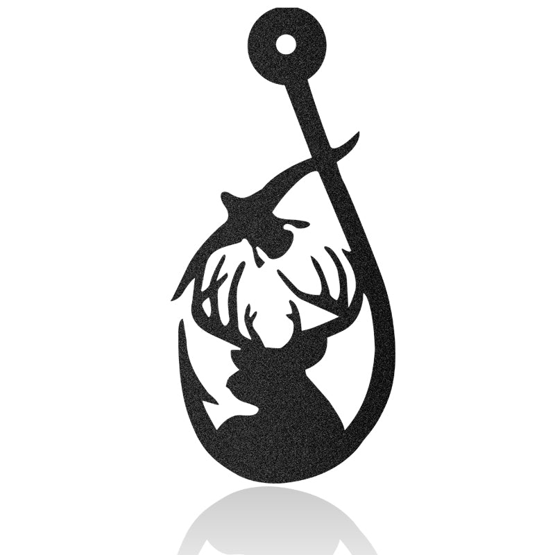 Deer Duck Hook Fishing Custom Metal Hunting Sign Metal Wall Art