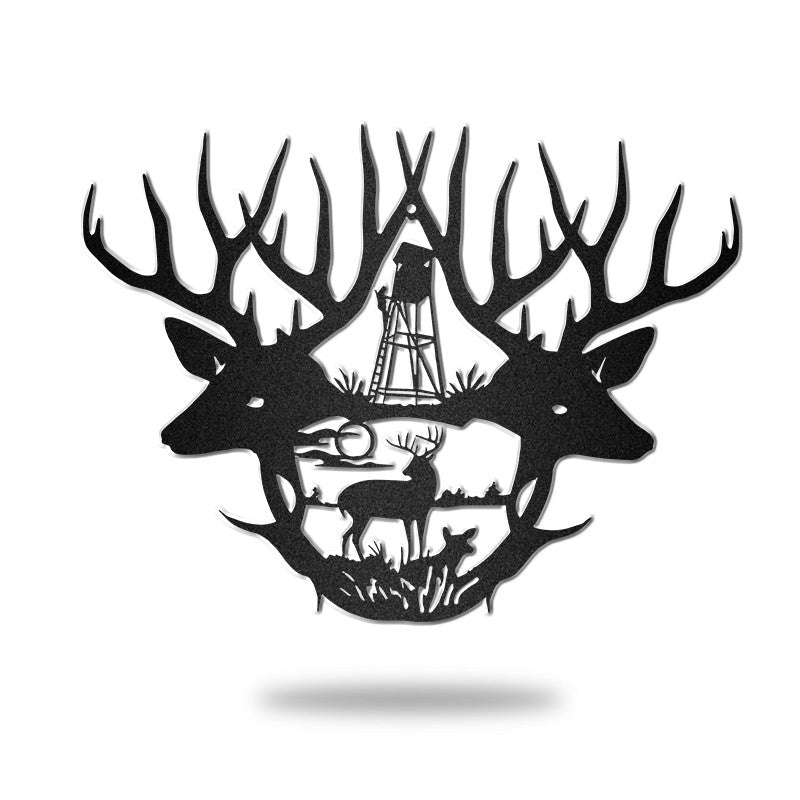 Deer Head Hunting Custom Metal Hunting Sign Metal Wall Art