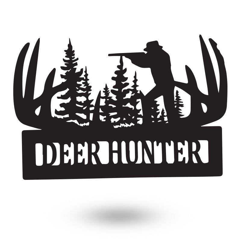 Custom Deer Hunter Custom Metal Hunting Sign Metal Wall Art