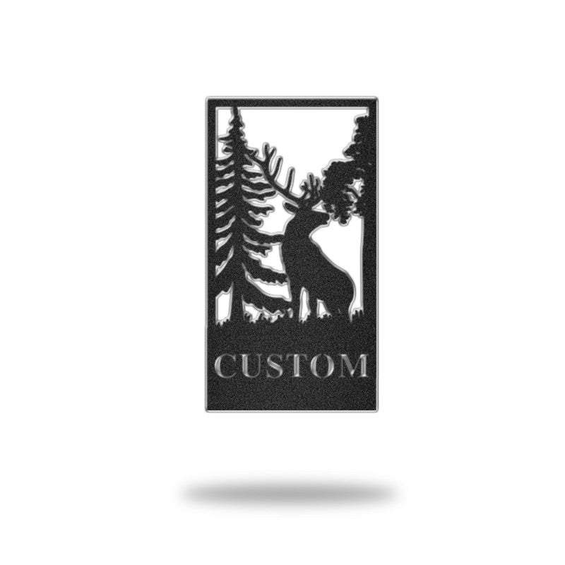 Deer In Forest Custom Metal Hunting Sign Metal Wall Art