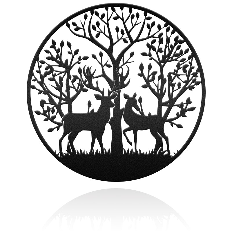 Custom Deer in Forest Hunting Metal Wall Art