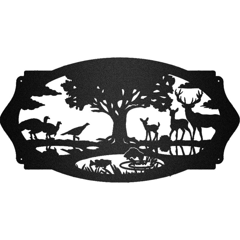 Deer, Turkey And Fish Custom Metal Hunting Sign Metal Wall Art