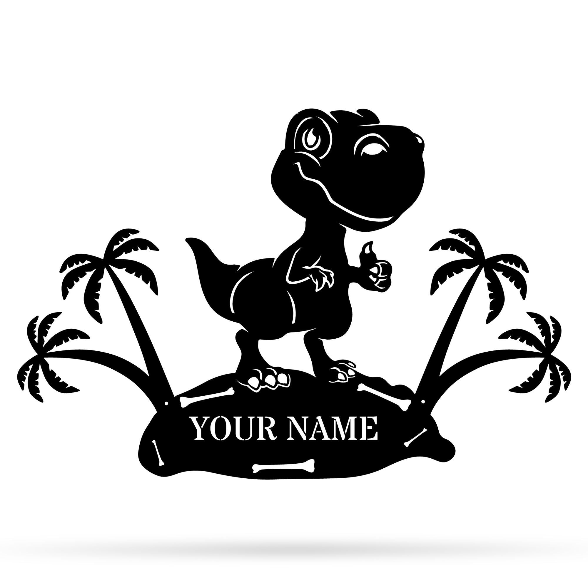 Dinosaur Monogram Metal Wall Art