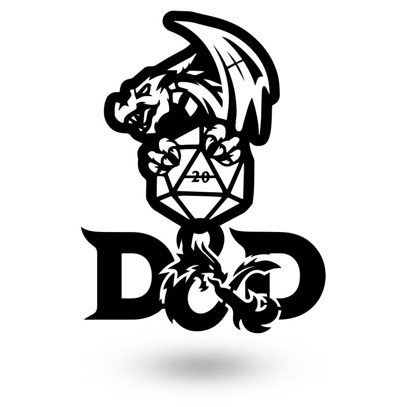Dragon And Dugeons Dice Metal Wall Art