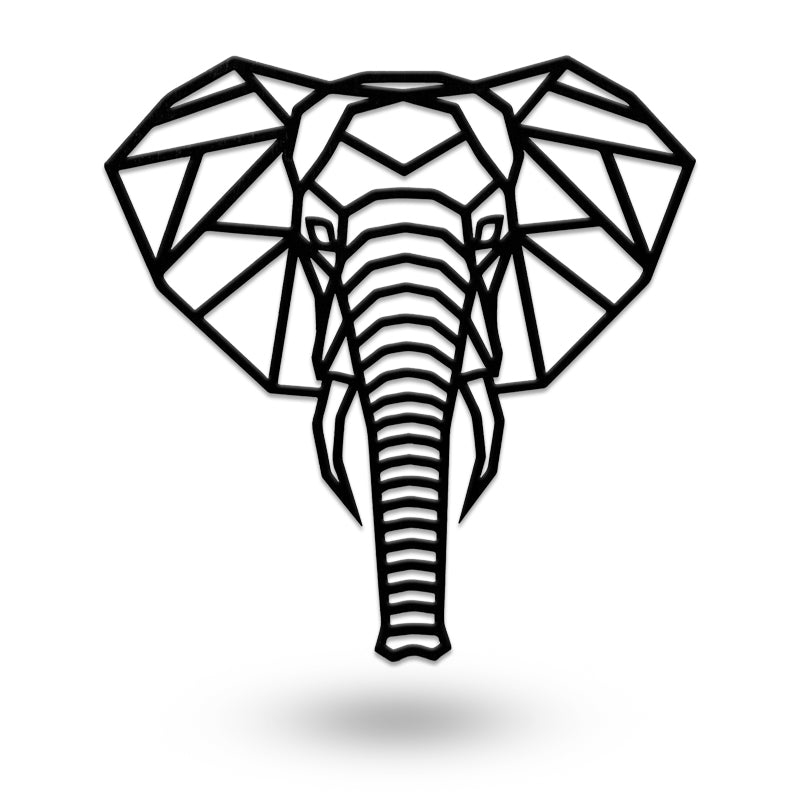 Elephant Geometric Metal Wall Art