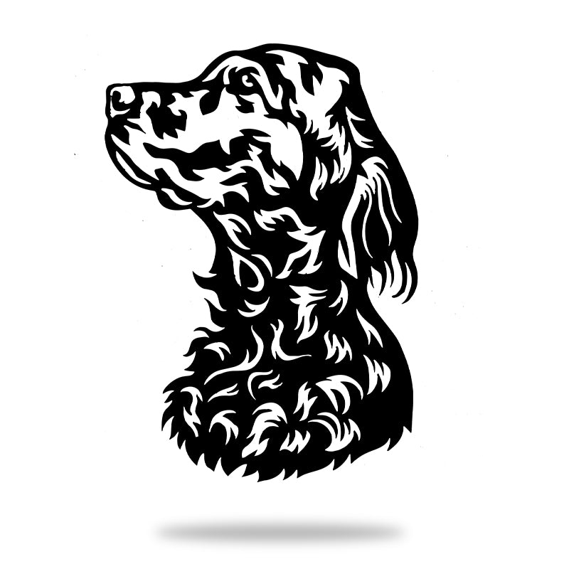 English Setter Dog Rustic Garden Art Sculpture Dog House Sign Metal Wall Art