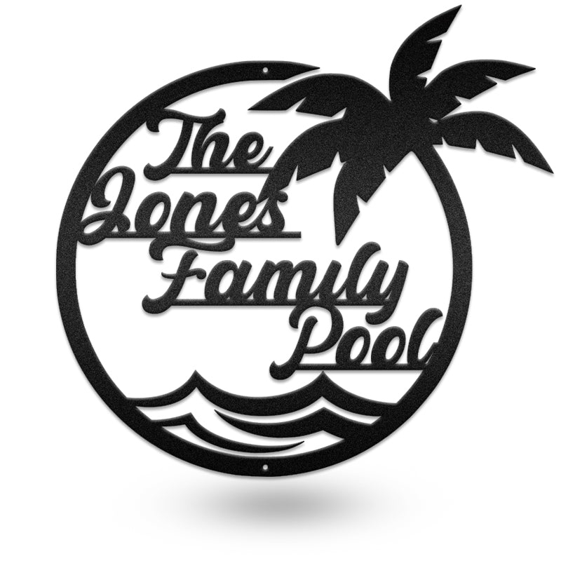 The Family Pool Swimming Decoration Metal Wall Art